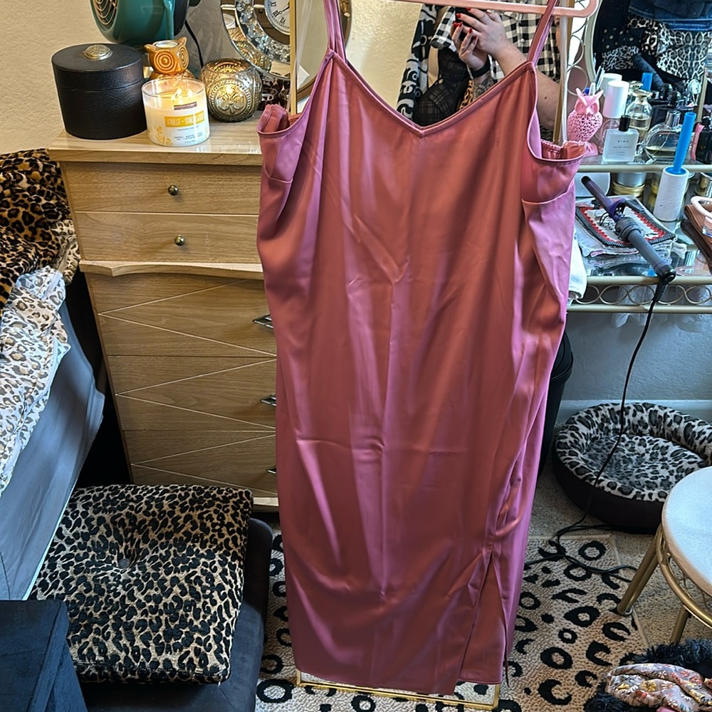 Women's Plus size satin maxi dress